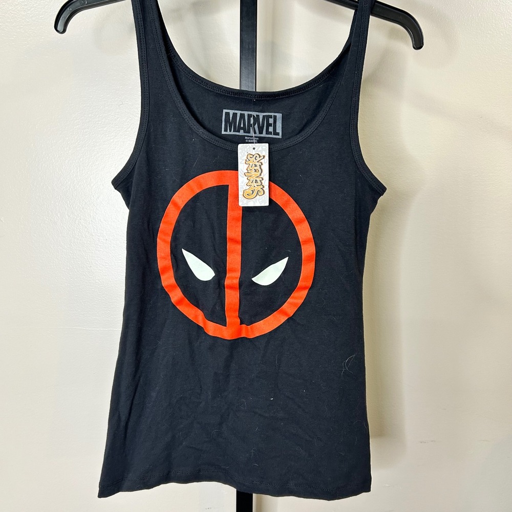 Marvel Deadpool Graphic Tank Top Black Spencers Womens Large NWT